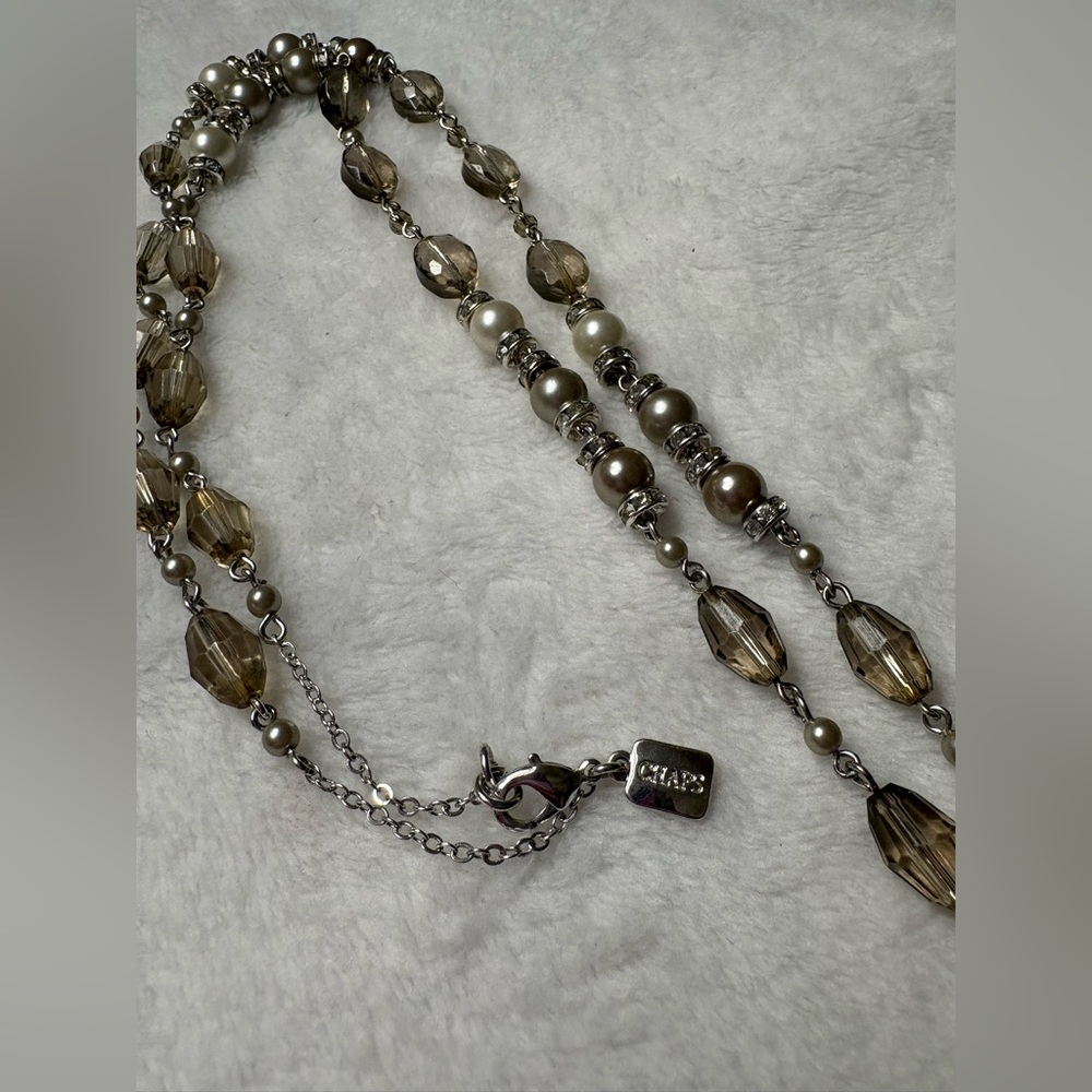 Chaps Smoky Brown and Pearl Necklace